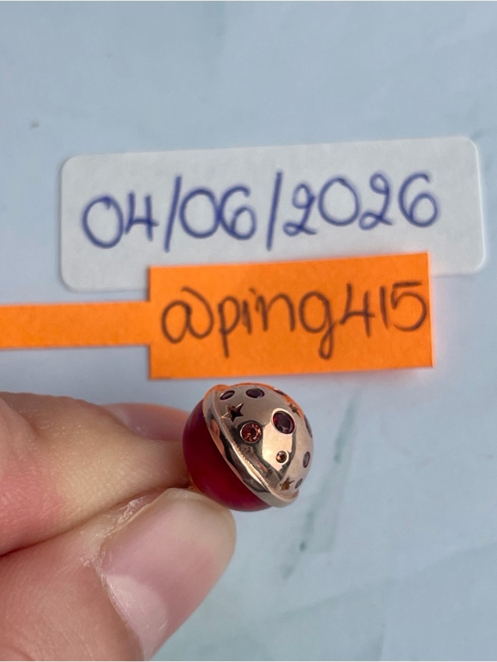 Pandora Two Tone Planet Mars Dangle - Picture 5 of 15